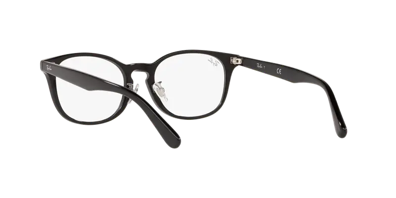 Ray - Ban Unisex RX5386D 2000 Montature da vista Acetato Nero Trasparente Rotonda Normale miniatura 3