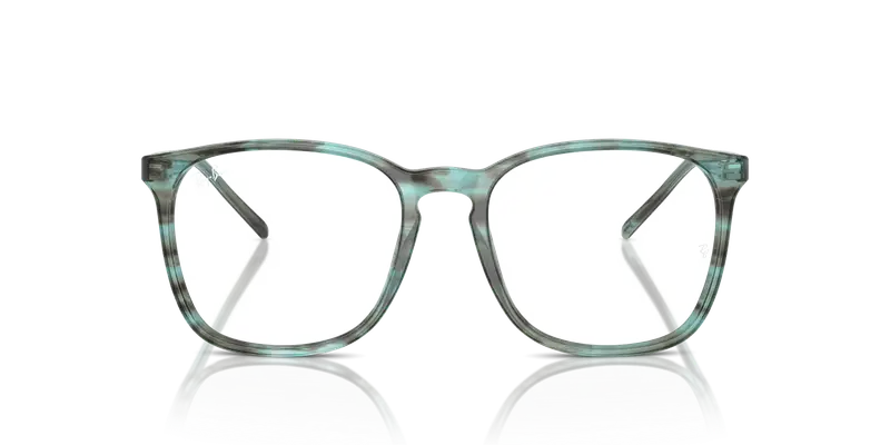 Ray - Ban Unisex RX5387 8362 Montature da vista Acetato Verde Trasparente Squadrata Normale miniatura 2