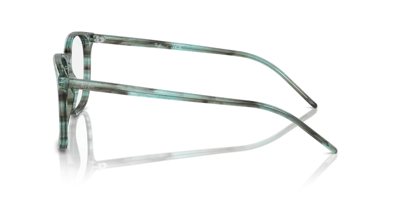 Ray - Ban Unisex RX5387 8362 Montature da vista Acetato Verde Trasparente Squadrata Normale miniatura 3