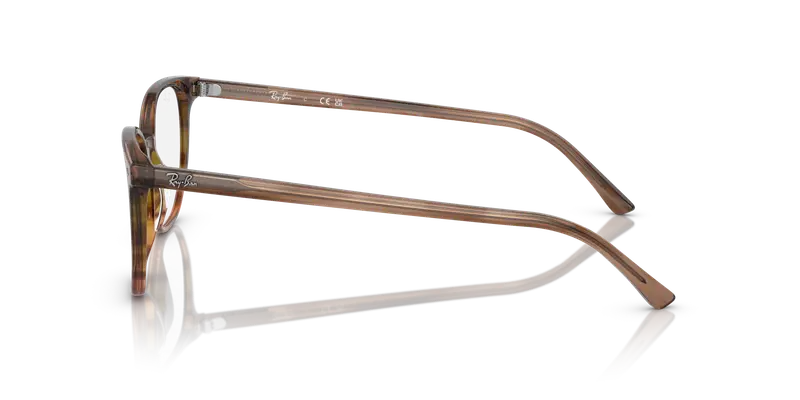 Ray - Ban Unisex RX5397 ELLIOT 8255 Montature da vista Acetato Marrone Trasparente Geometrica Normale miniatura 3