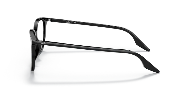 Ray - Ban Unisex RX5406 2000 Montature da vista Acetato Nero Trasparente Squadrata Normale miniatura 3