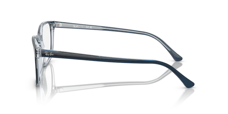 Ray - Ban Unisex RX5418 8324 Montature da vista Acetato Blu Trasparente Pillow Normale miniatura 3