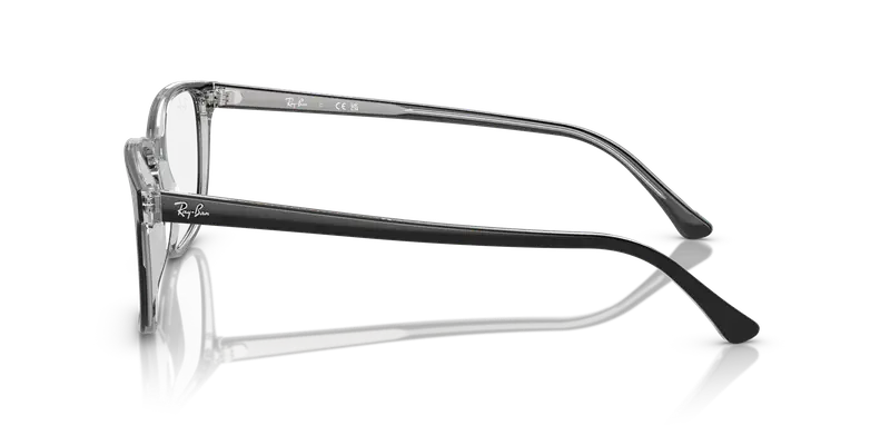 Ray - Ban Unisex RX5418 8367 Montature da vista Acetato Grigio Trasparente Pillow Normale miniatura 3