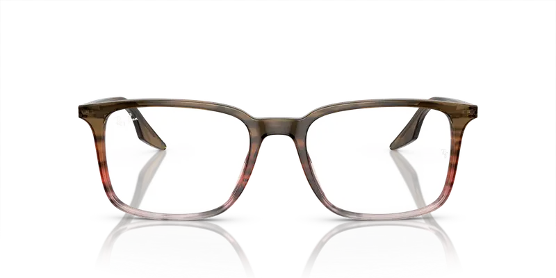 Ray - Ban Unisex RX5421 8251 Montature da vista Acetato Marrone Trasparente Squadrata Normale miniatura 2