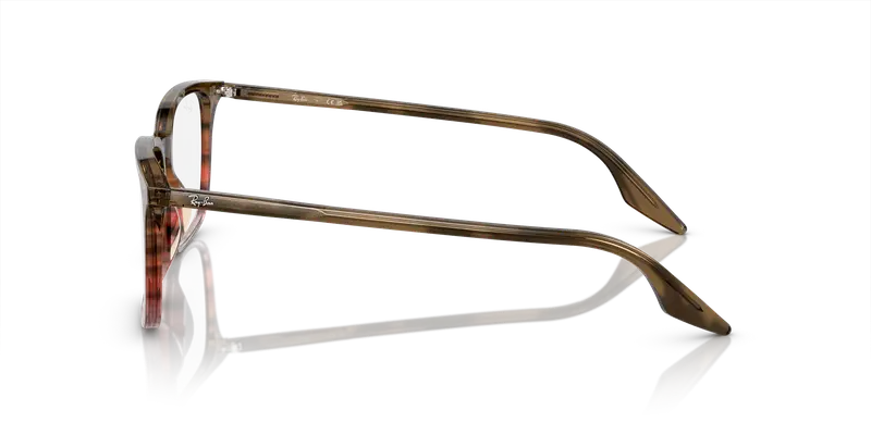 Ray - Ban Unisex RX5421 8251 Montature da vista Acetato Marrone Trasparente Squadrata Normale miniatura 3
