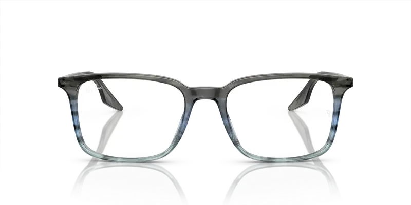 Ray - Ban Unisex RX5421 8254 Montature da vista Acetato Blu Trasparente Squadrata Normale miniatura 2