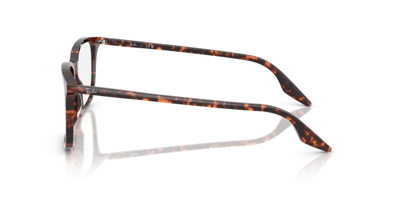 Ray - Ban Unisex RX5421 8423 Montature da vista Acetato Rosso Trasparente Squadrata Normale miniatura 3