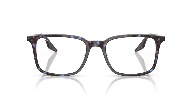 Ray - Ban Unisex RX5421 8424 Montature da vista Acetato Blu Trasparente Squadrata Normale miniatura 2