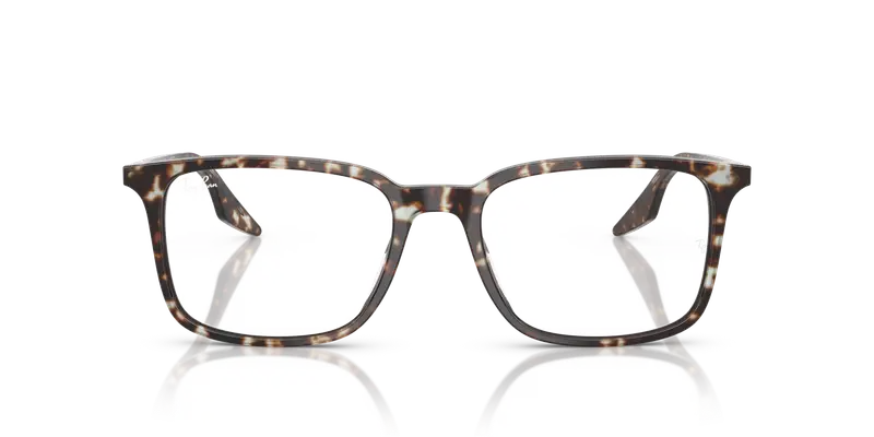 Ray - Ban Unisex RX5421 8425 Montature da vista Acetato Giallo Trasparente Squadrata Normale miniatura 2