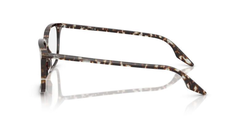 Ray - Ban Unisex RX5421 8425 Montature da vista Acetato Giallo Trasparente Squadrata Normale miniatura 3