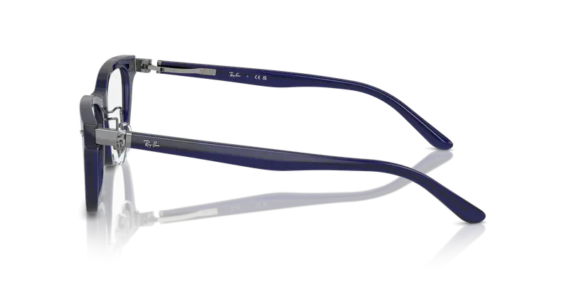 Ray - Ban Unisex RX5426D 8288 Montature da vista Acetato Blu Trasparente Pillow Normale miniatura 3