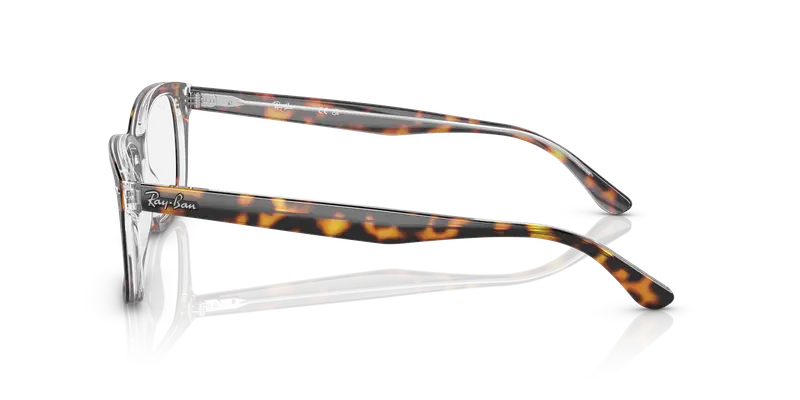 Ray - Ban Unisex RX5428 5082 Montature da vista Acetato Marrone Trasparente Squadrata Normale miniatura 3