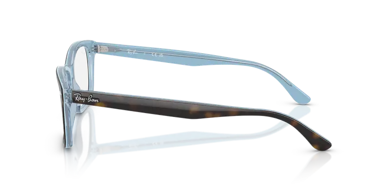 Ray - Ban Unisex RX5428 5883 Montature da vista Acetato Marrone Trasparente Squadrata Normale miniatura 3
