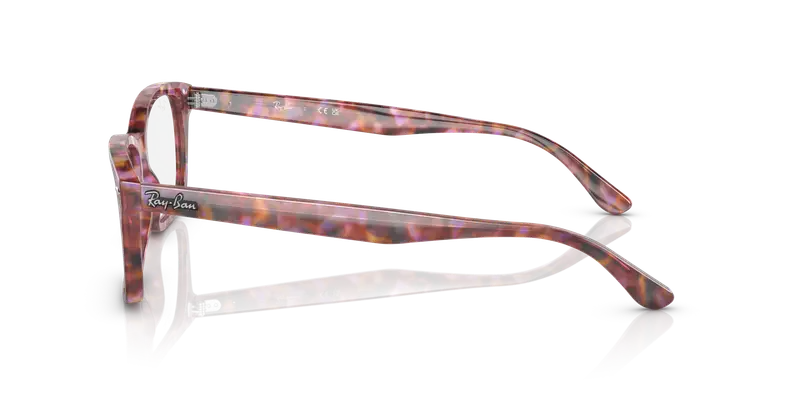 Ray - Ban Unisex RX5428 8175 Montature da vista Acetato Rosso Trasparente Squadrata Normale miniatura 3