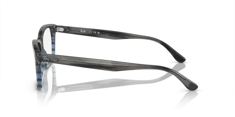 Ray - Ban Unisex RX5428 8254 Montature da vista Acetato Blu Trasparente Squadrata Normale miniatura 3