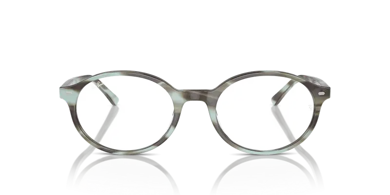 Ray - Ban Unisex RX5429 GERMAN 8356 Montature da vista Acetato Verde Trasparente Rotonda Normale miniatura 2