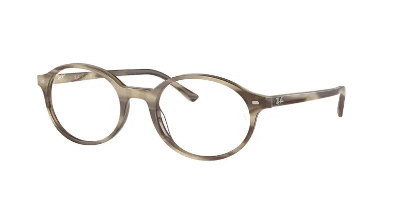 Ray - Ban Unisex RX5429 GERMAN 8357 Montature da vista Acetato Beige Trasparente Rotonda Normale