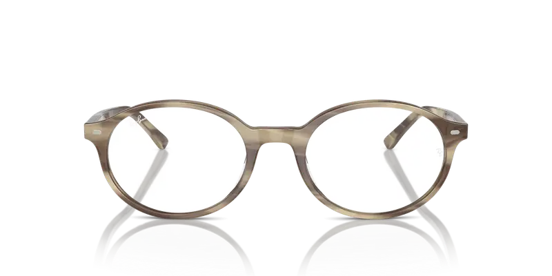 Ray - Ban Unisex RX5429 GERMAN 8357 Montature da vista Acetato Beige Trasparente Rotonda Normale miniatura 2