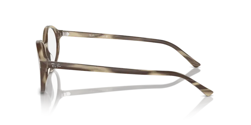 Ray - Ban Unisex RX5429 GERMAN 8357 Montature da vista Acetato Beige Trasparente Rotonda Normale miniatura 3