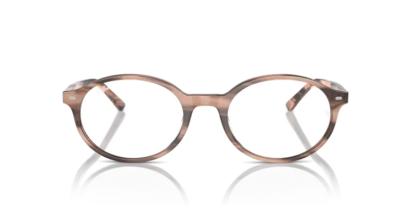 Ray - Ban Unisex RX5429 GERMAN 8358 Montature da vista Acetato Rosa Trasparente Rotonda Normale miniatura 2