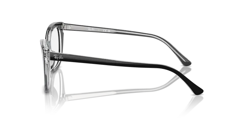 Ray - Ban Unisex RX5433 2034 Montature da vista Acetato Nero Trasparente Pillow Normale miniatura 3