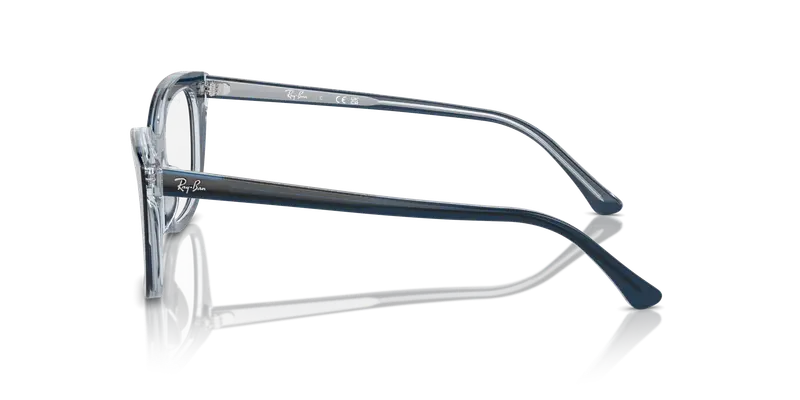 Ray - Ban Unisex RX5433 8324 Montature da vista Acetato Blu Trasparente Pillow Normale miniatura 3