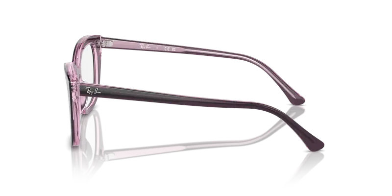 Ray - Ban Unisex RX5433 8364 Montature da vista Acetato Viola Trasparente Pillow Normale miniatura 3