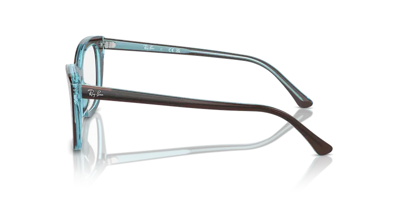 Ray - Ban Unisex RX5433 8366 Montature da vista Acetato Marrone Trasparente Pillow Normale miniatura 3