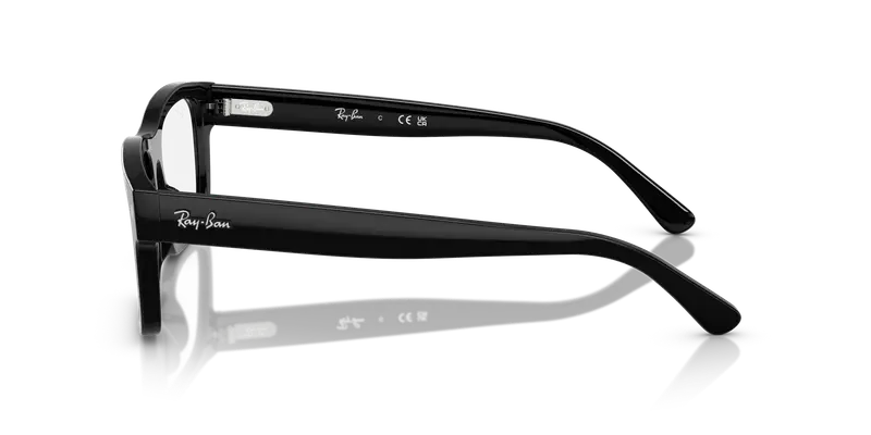 Ray - Ban Unisex RX5435 2000 Montature da vista Acetato Nero Trasparente Squadrata Normale miniatura 3