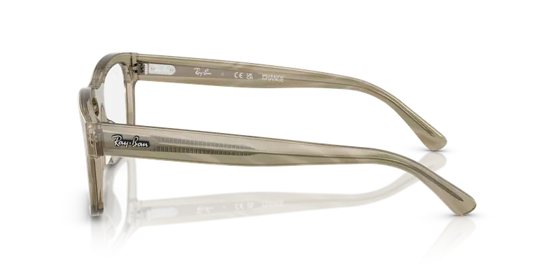 Ray - Ban Unisex RX5435 8381 Montature da vista Acetato Grigio Trasparente Squadrata Normale miniatura 3