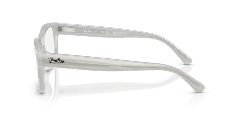 Ray - Ban Unisex RX5435 8382 Montature da vista Acetato Blu Trasparente Squadrata Normale miniatura 3