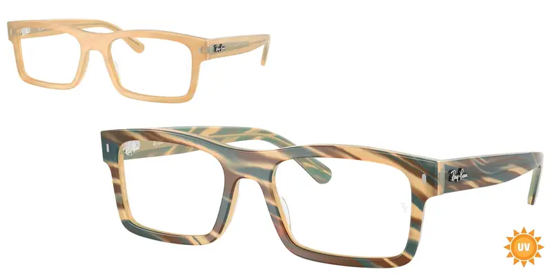 Ray - Ban Unisex RX5435  8383 Montature da vista Acetato Marrone Trasparente Squadrata Normale