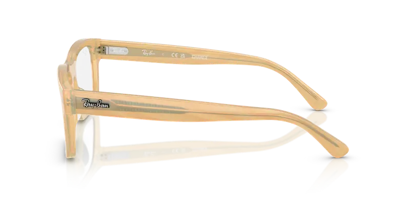 Ray - Ban Unisex RX5435 8383 Montature da vista Acetato Marrone Trasparente Squadrata Normale miniatura 3