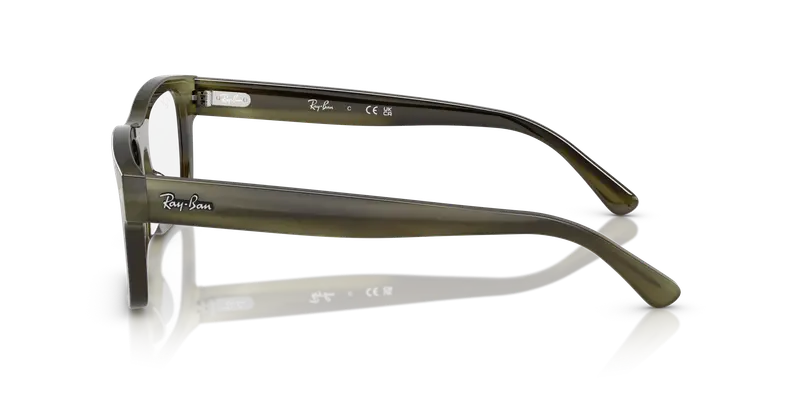 Ray - Ban Unisex RX5435 8405 Montature da vista Acetato Marrone Trasparente Squadrata Normale miniatura 3