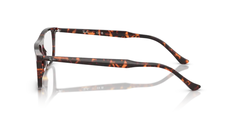 Ray - Ban Unisex RX5440 8423 Montature da vista Acetato Rosso Trasparente Squadrata Normale miniatura 3