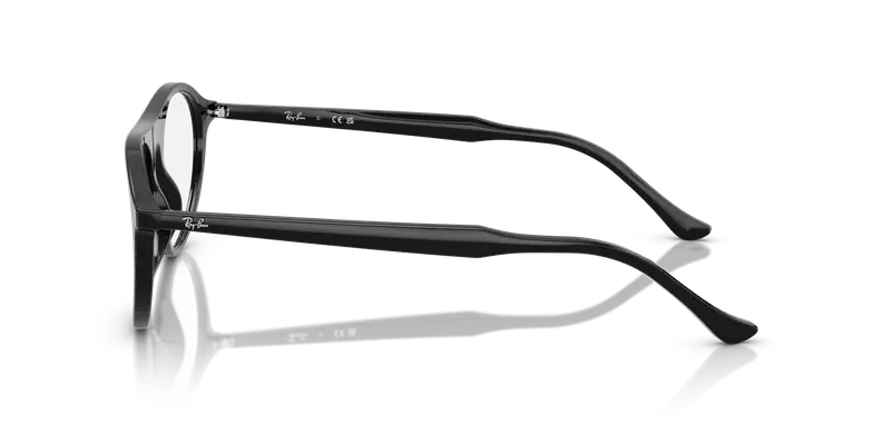 Ray - Ban Unisex RX5441 2000 Montature da vista Acetato Nero Trasparente Squadrata Normale miniatura 3