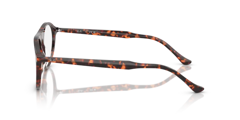 Ray - Ban Unisex RX5441 8423 Montature da vista Acetato Rosso Trasparente Squadrata Normale miniatura 3