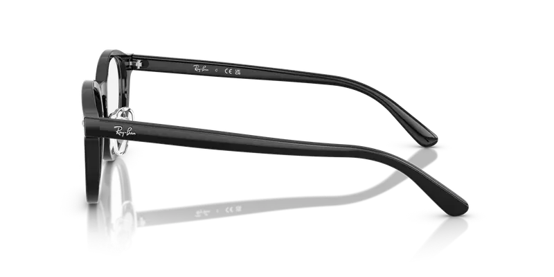 Ray - Ban Unisex RX5443D 2000 Montature da vista Acetato Nero Trasparente Squadrata Normale miniatura 3