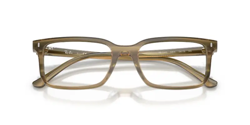 Unisex RX5445 8454 Montature da vista Acetato Verde Trasparente Squadrata Normale miniatura 2