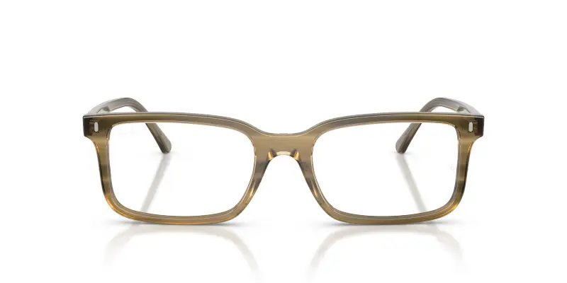 Unisex RX5445 8454 Montature da vista Acetato Verde Trasparente Squadrata Normale miniatura 3