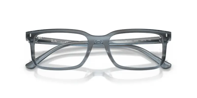 Unisex RX5445 8456 Montature da vista Acetato Blu Trasparente Squadrata Normale miniatura 2