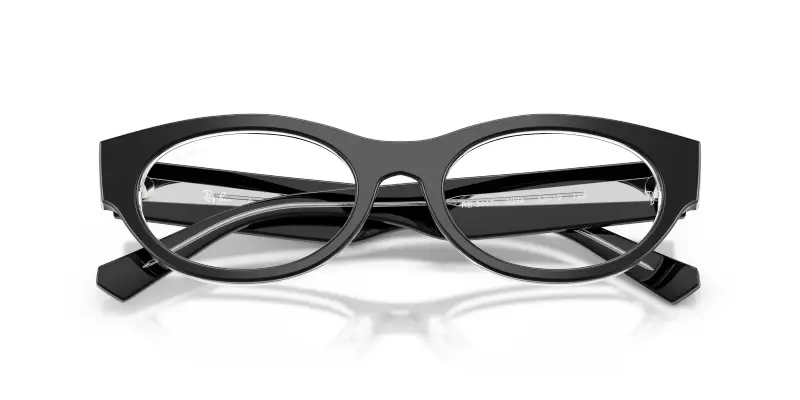 Unisex RX5447 2034 Montature da vista Acetato Nero Trasparente Rotonda Normale miniatura 2