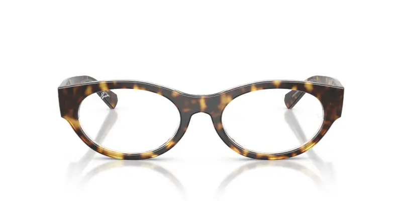 Unisex RX5447 5082 Montature da vista Acetato Marrone Trasparente Rotonda Normale miniatura 3