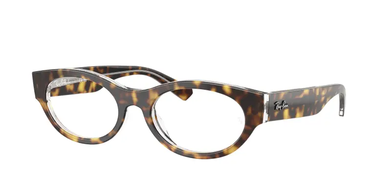 Unisex RX5447 5082 Montature da vista Acetato Marrone Trasparente Rotonda Normale