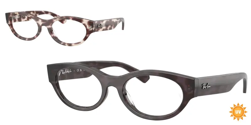 Unisex RX5447 8461 Montature da vista Acetato Tartaruga Trasparente Rotonda Normale