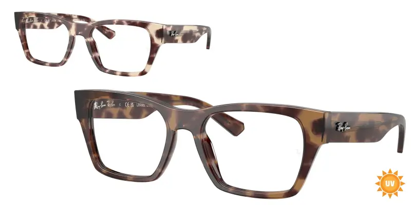 Unisex RX5448 8460 Montature da vista Acetato Tartaruga Trasparente Geometrica Normale