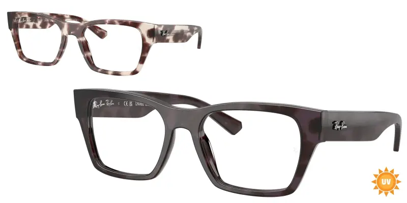 Unisex RX5448 8461 Montature da vista Acetato Tartaruga Trasparente Geometrica Normale