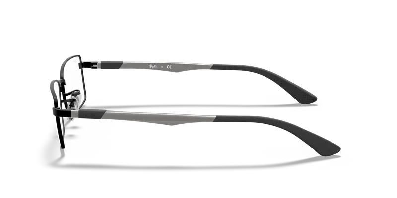 Ray - Ban Unisex RX6275 2503 Montature da vista Metallo Nero Trasparente Squadrata Normale miniatura 3