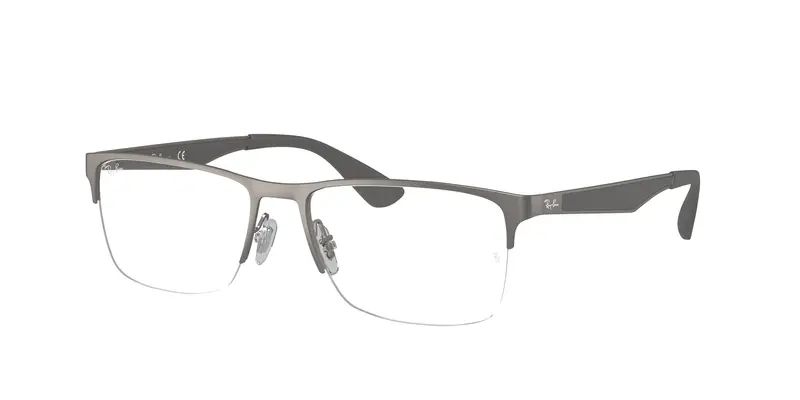 Ray - Ban Unisex RX6335 2855 Montature da vista Metallo Grigio Trasparente Squadrata Normale