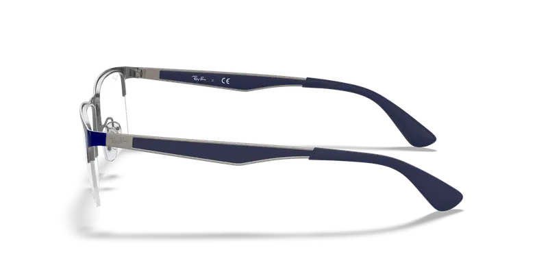 Ray - Ban Unisex RX6335 2947 Montature da vista Metallo Blu Trasparente Squadrata Normale miniatura 3